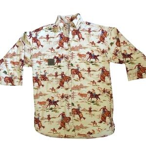 Original ￼Cowboy Pajamas Womens Nightshirt Medium Retro Rodeo Buckaroo